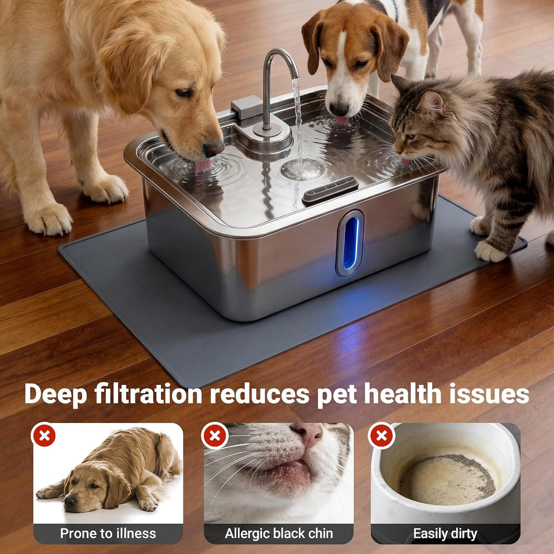 Dog Water Fountain Filter 6-Pack+6 Sponges Set