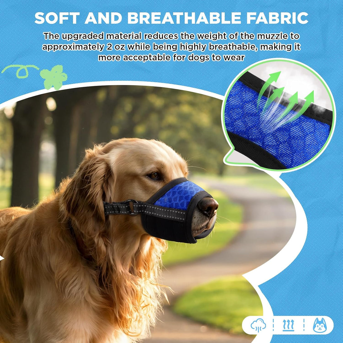 BONTHEE Dog Muzzle,Soft Breathable Mesh