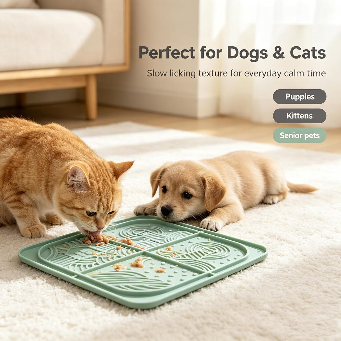 3 Pack Dog Lick Mat, Silicone Slow Feeder with Strong Suction Cups
