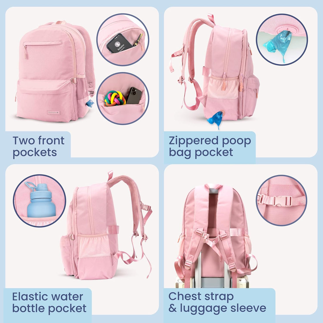 Dog Travel Bag for Supplies - Complete Dog Diaper Bag Backpack with 2