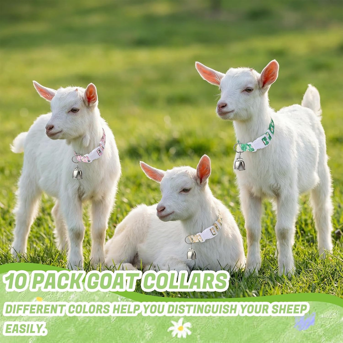 10 Pack Floral Goat Collars Adjustable Grazing Collar with Copper
