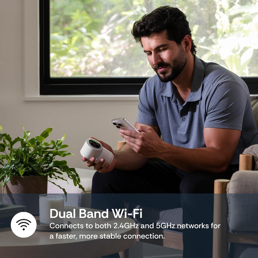 Luna 2K Indoor Camera for Home Security, Dual-Band WiFi 360° Pan-Tilt