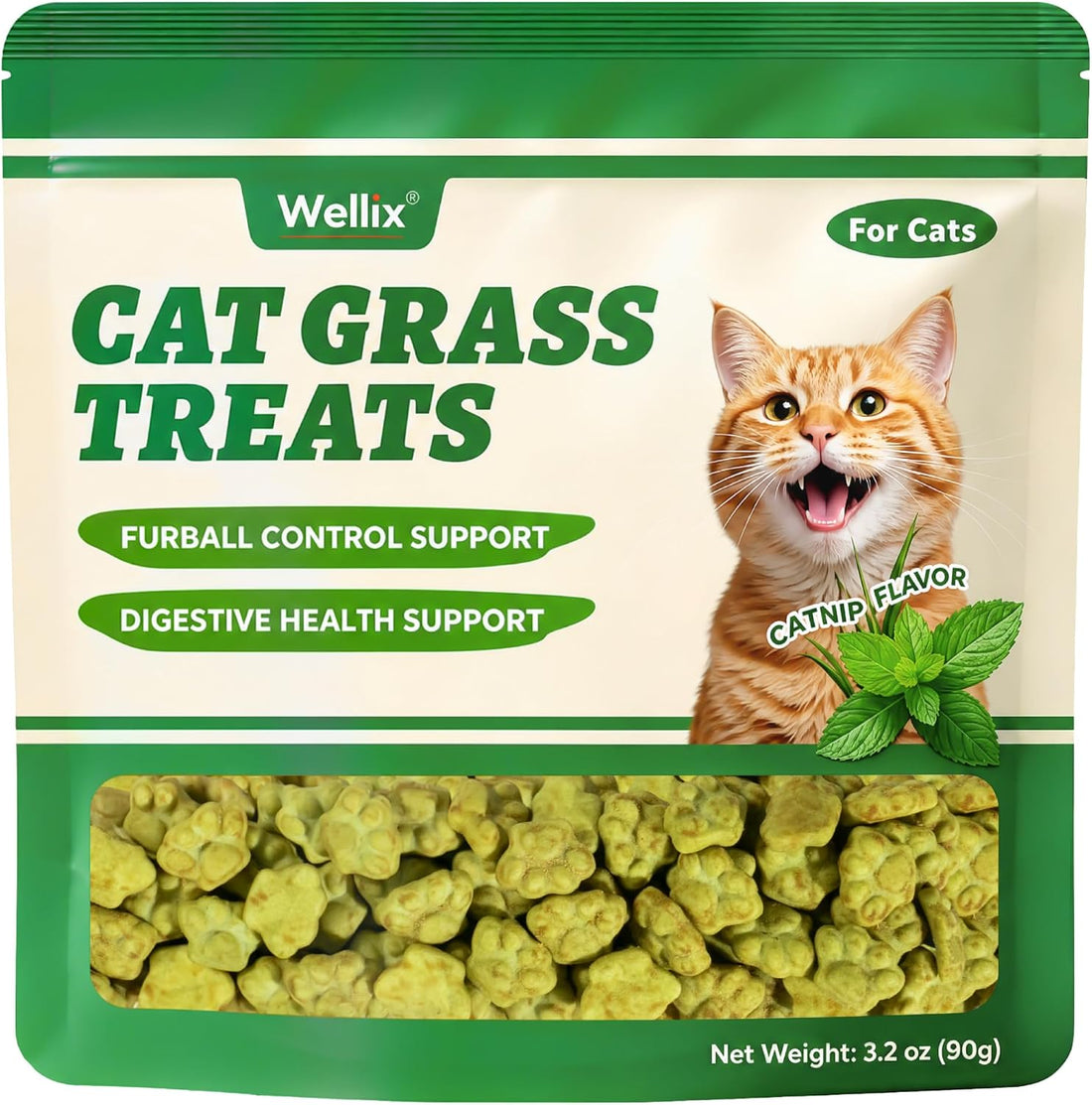 Wellix 13.05 oz Catnip Treats for Cats for Digestive Support