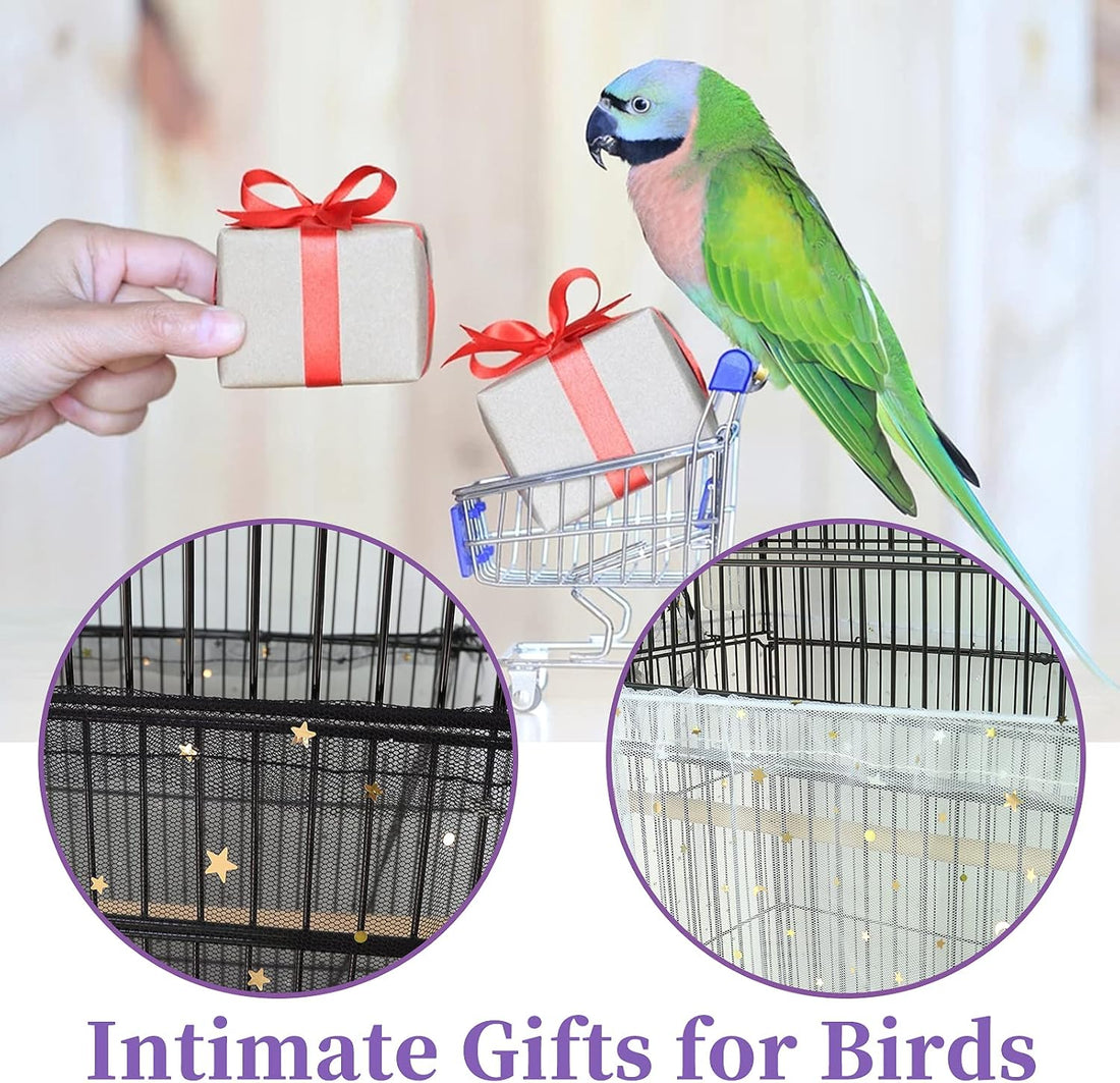 Daoeny 2Pcs Bird Cage Cover, Adjustable Bird Cage Seed Catcher