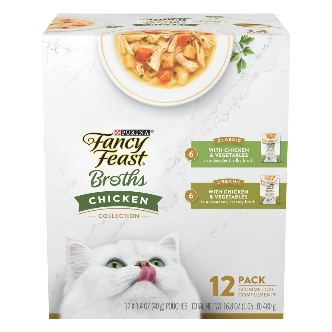 Purina Fancy Feast Chicken Broth Complement Lickable Grain Free Wet