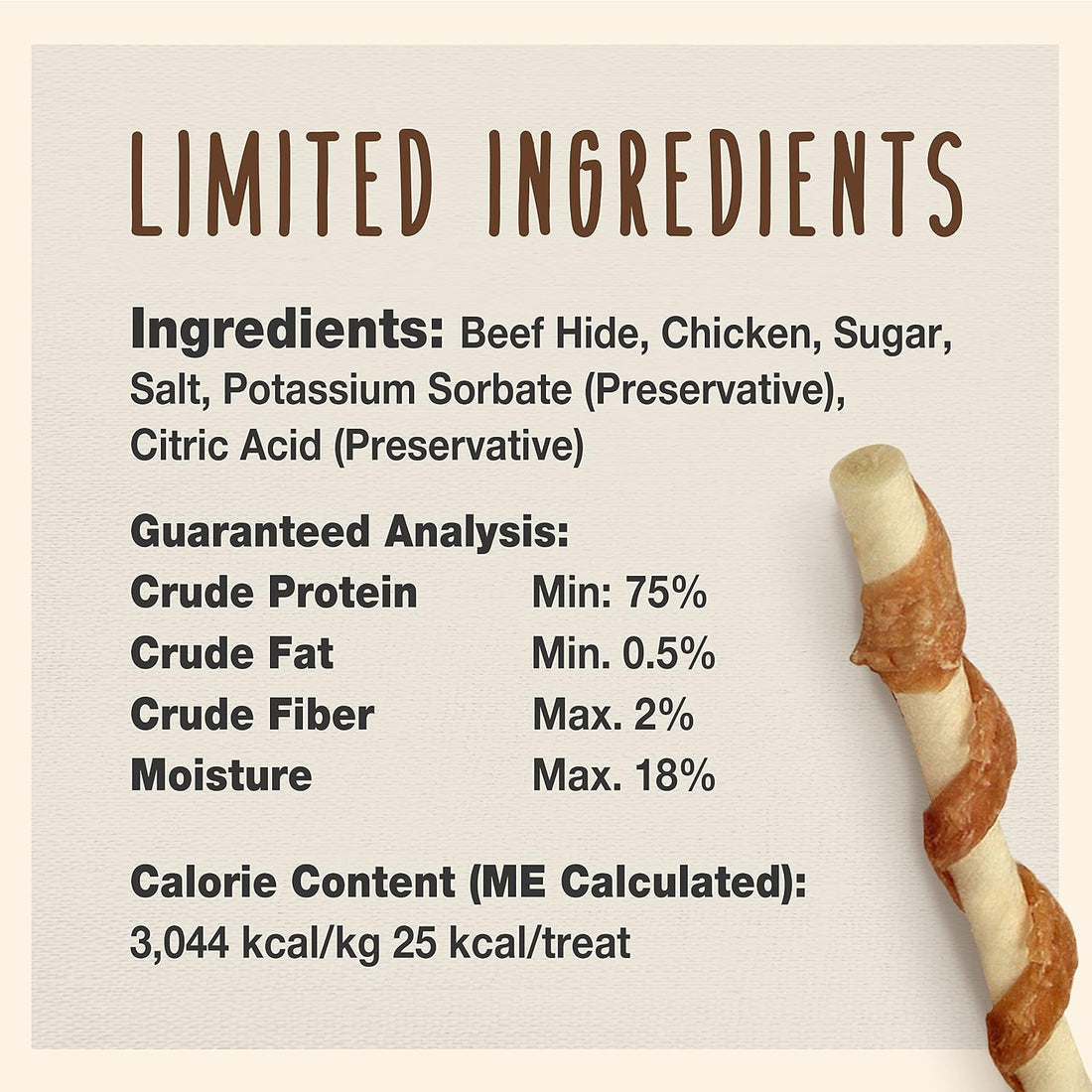 Cadet Gourmet 5-Inch Beef Hide Twist Chew Sticks