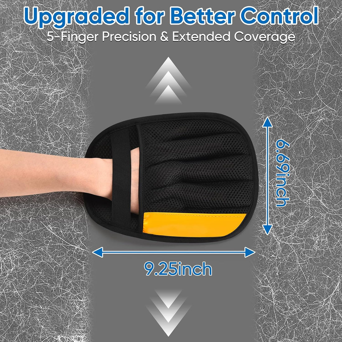 Electrostatic Pet Hair Removal Glove, Five-Finger, Grooming Mitt