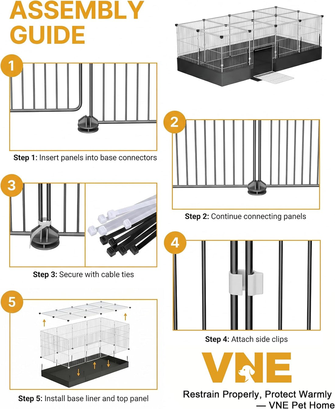 Guinea Pig Cages with Waterproof Liner, Expandable Small Animal Plaype