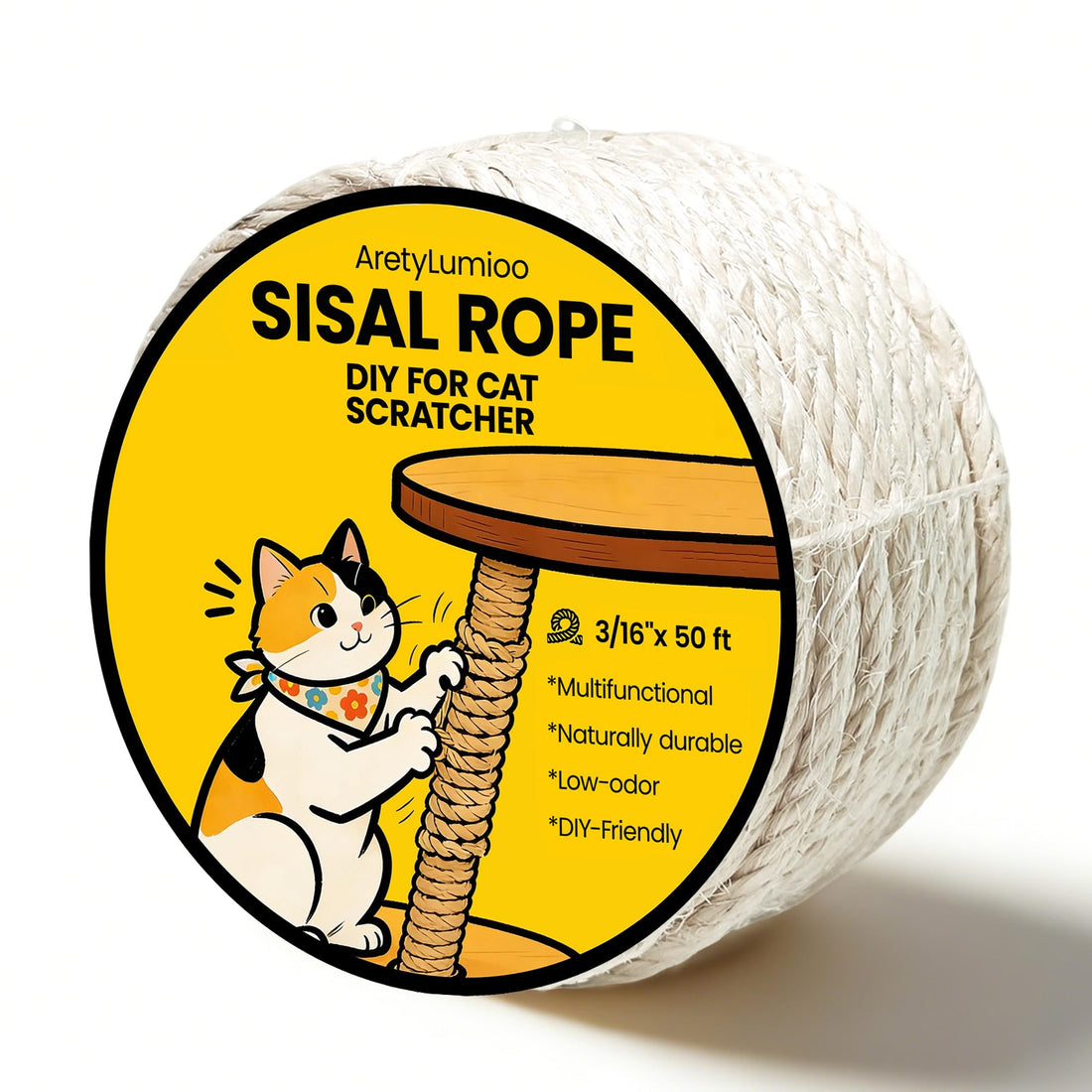 Natural Sisal Rope for Cat Scratching Post Replacement