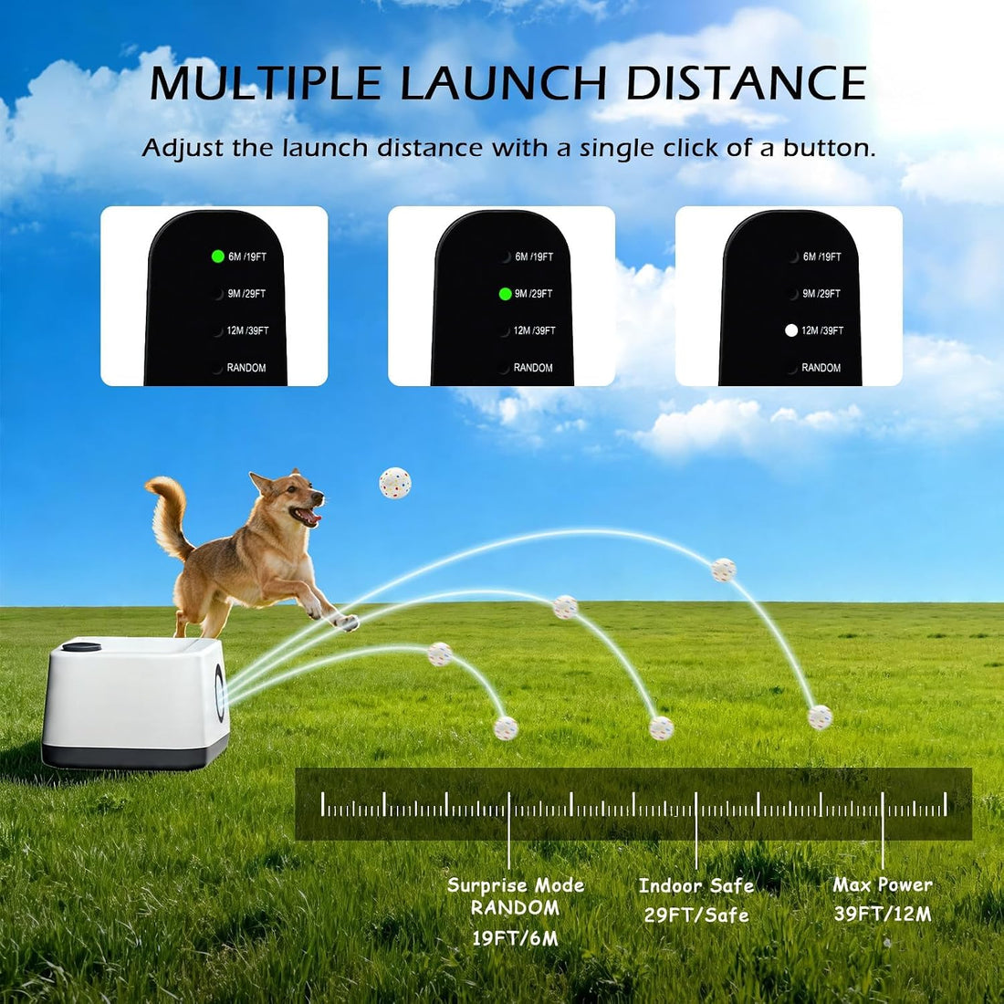 Automatic Dog Ball Launcher, Auto & Manual Dual Mode Dog Ball Thrower