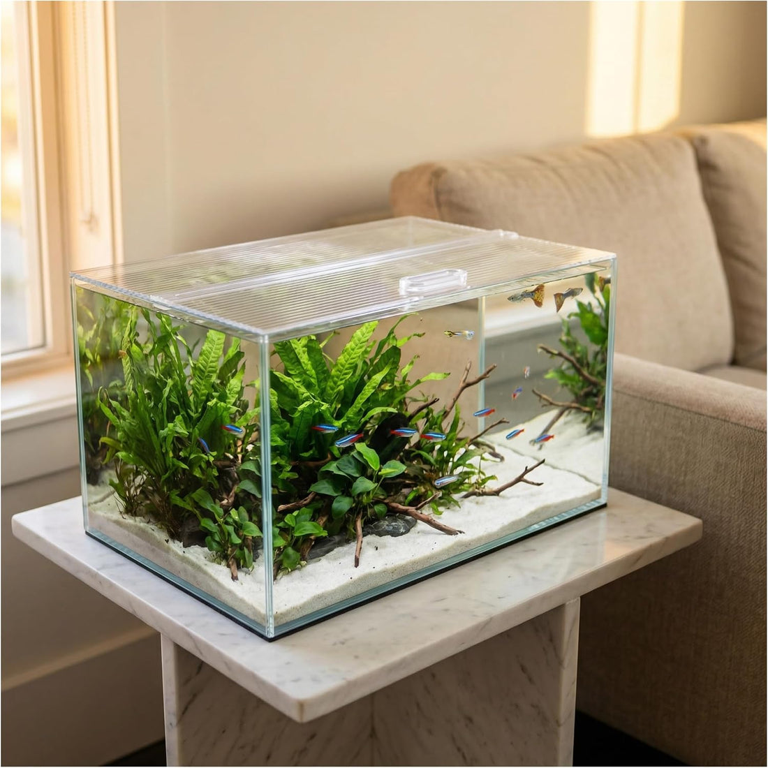 Aquarium Canop Polycarbonate 15.37 x 7.63 x 0.24 for 5/10 Gallon