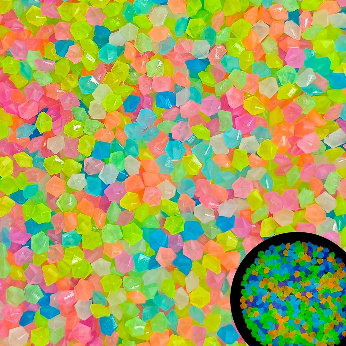 8000PCS Glowing Rocks for Garden Outdoor Glow in The Dark Decorative