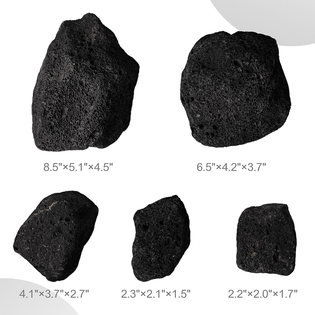 2.2-8.1 Inches Natural Black Lava Rock