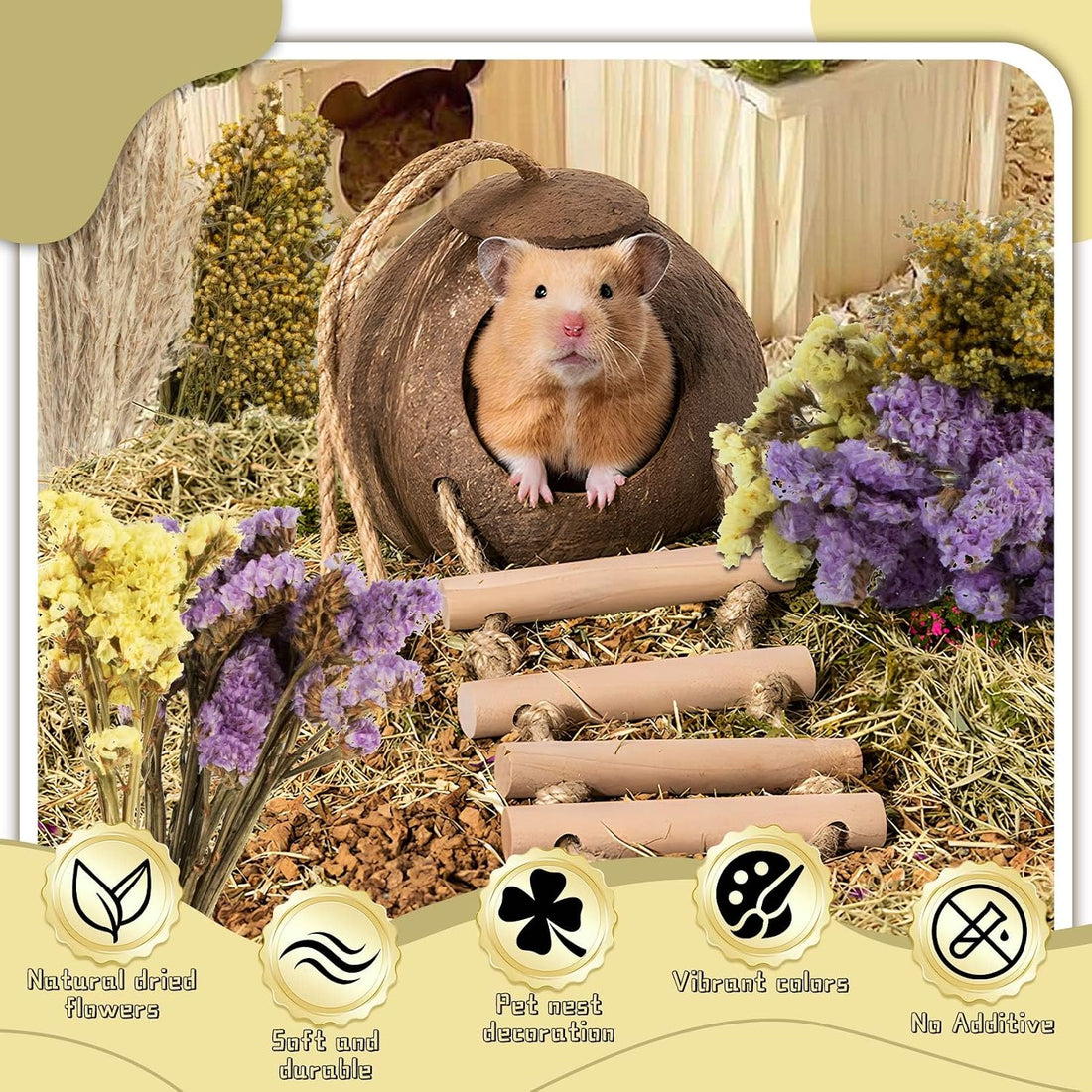 Sukh 47 Pcs Hamster Sprays - Natural Dried Flower and Herb Forage Mix