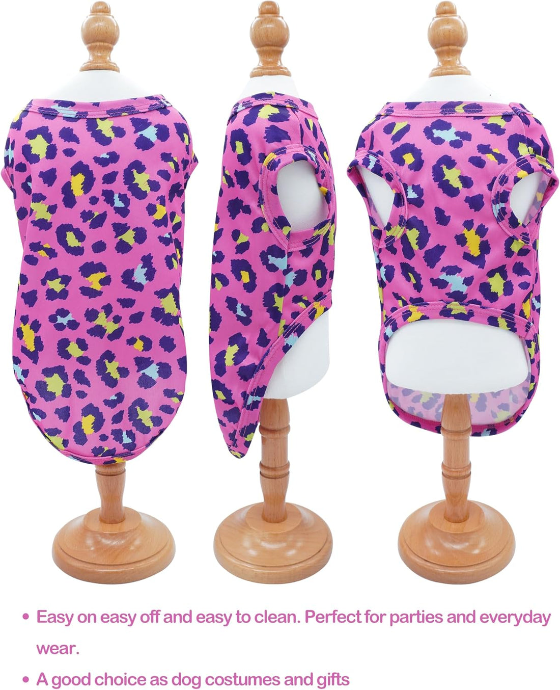 PET SHOW 4 Pack Paw Bone Printed Dog Clothes Shirts Soft Vest