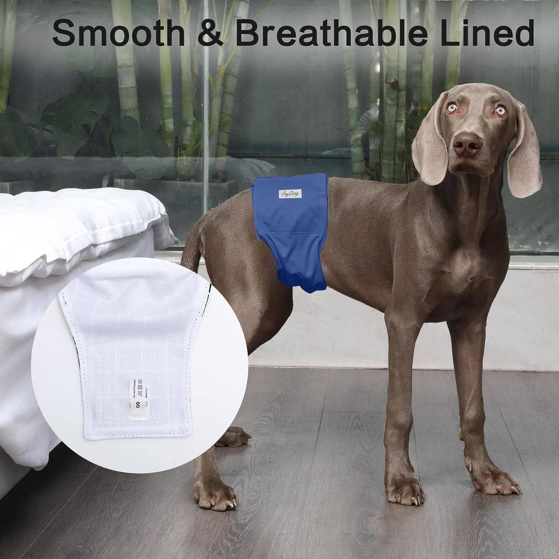 JoyDaog 5 Pack Washable Male Dog Diapers,Reusable Small Dog Belly