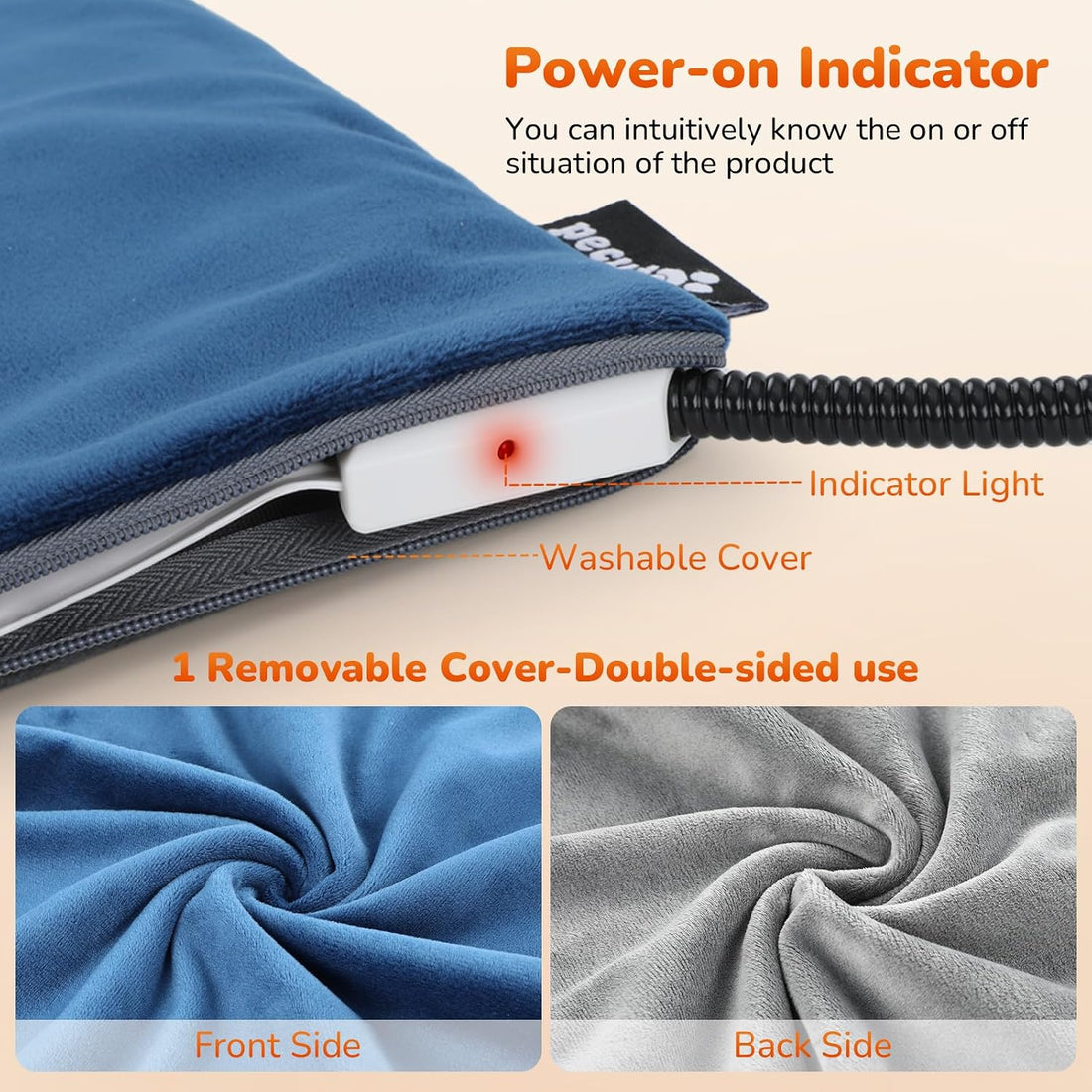 Pecute Pet Heating Pad with Chew Resistant Cord, Waterproof Layer