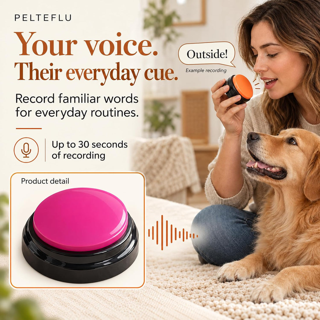 Voice Recording Button, Dog Buttons for Communication Pet Training