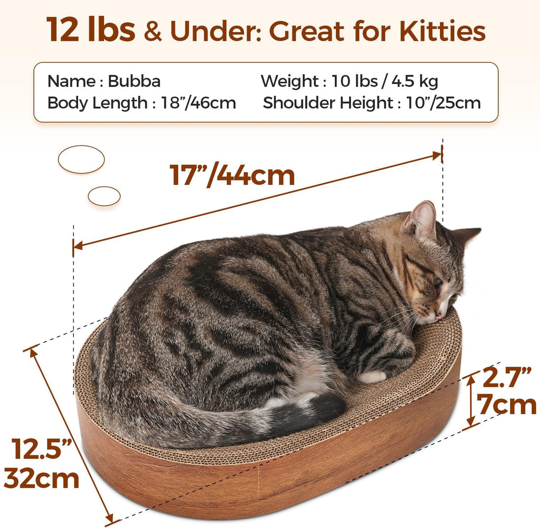 ComSaf Cat Scratcher Bed, Oval Cardboard Scratching Board for Indoor