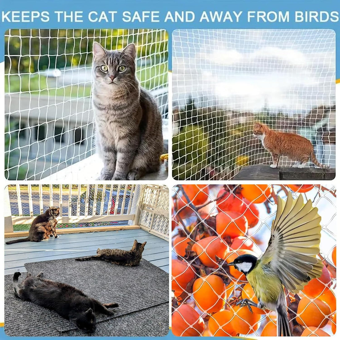 Cat Netting Balcony Netting for Apartment Anti-Fall Fence Net Pet