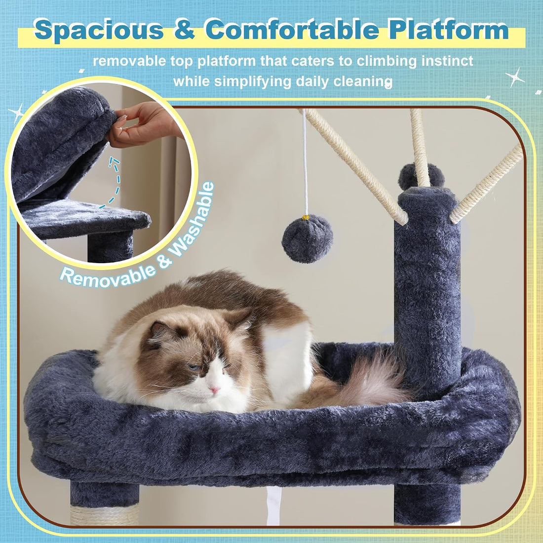 Hey-brother Cat Tree Tower with 3 Condos
