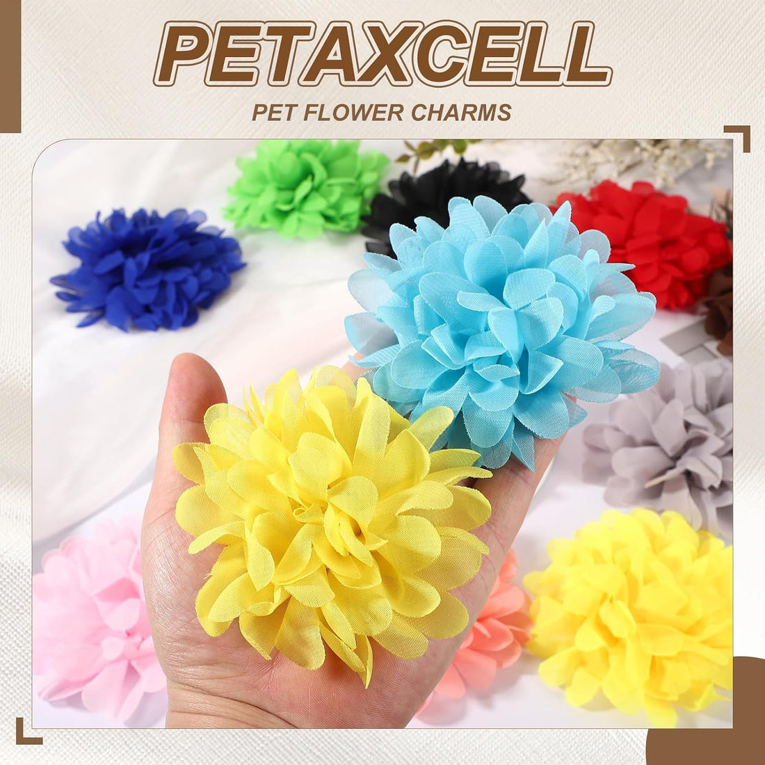 Dog Collar Flowers, Pet Flower Charms Soft Chiffon Cat Collar