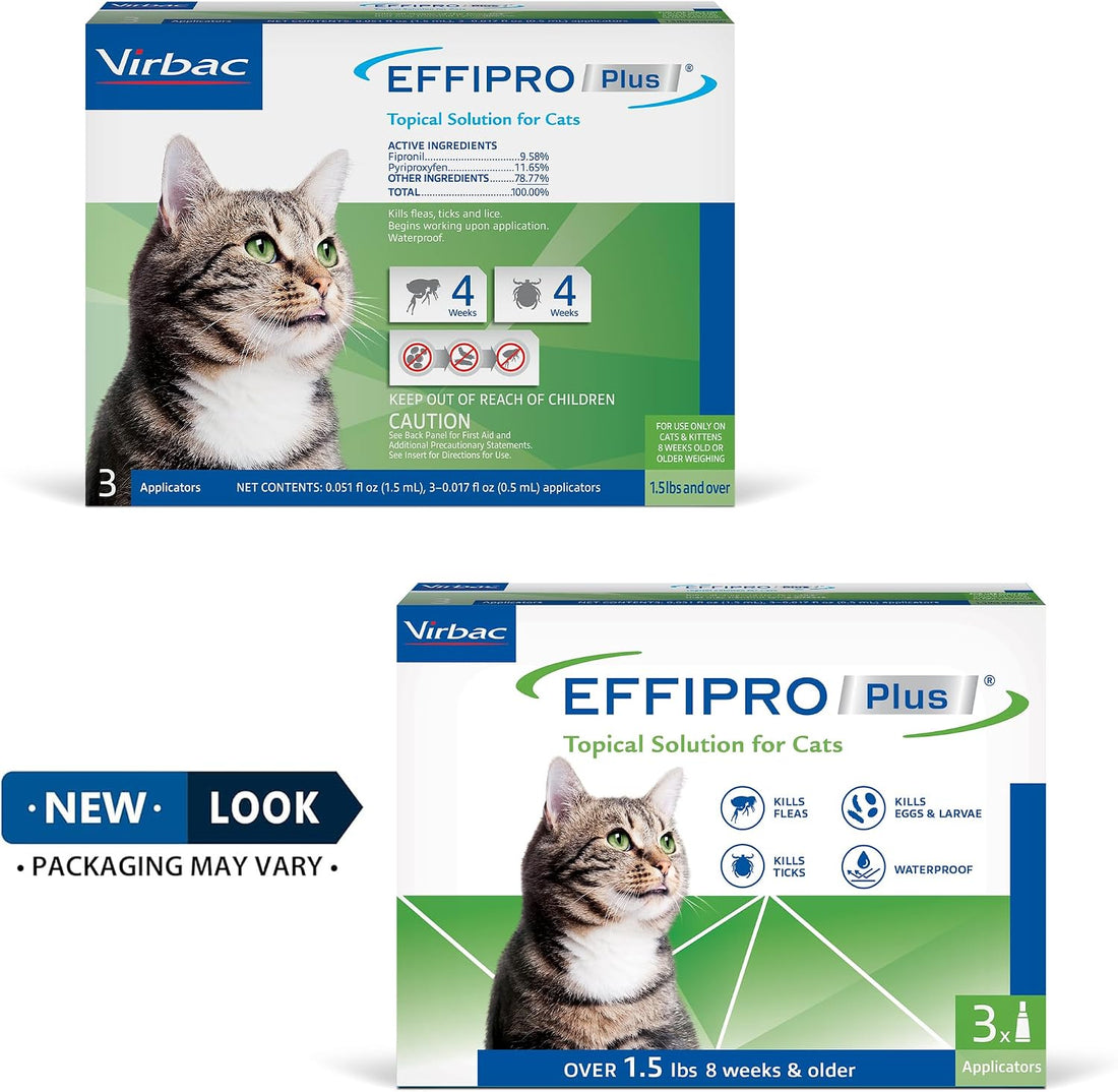 EFFIPRO Plus Topical Solution Waterproof Flea and Tick Cats Over 1.5