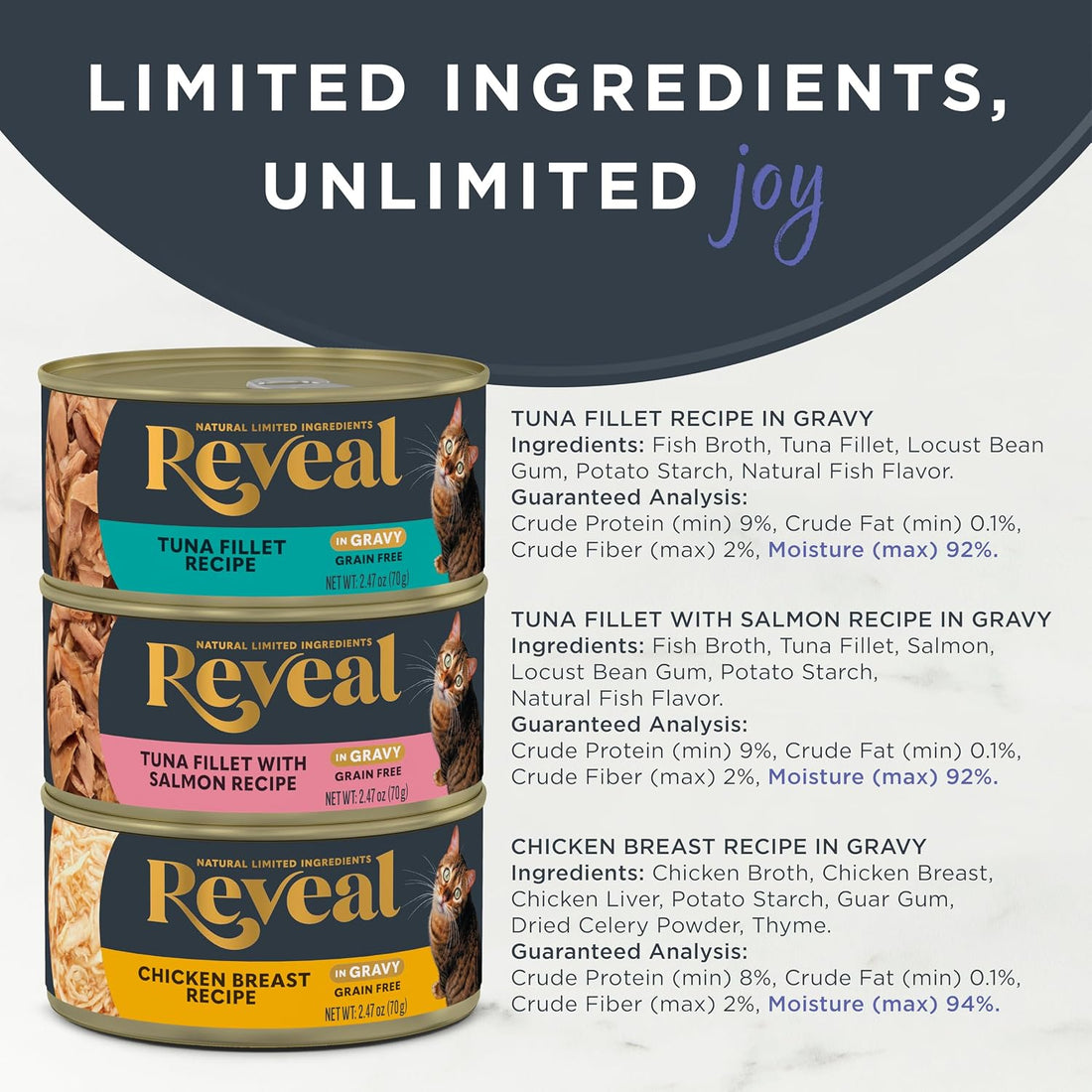 Reveal Fish & Chicken Variety in Gravy Wet Cat Food 12-Pack 2.47 oz