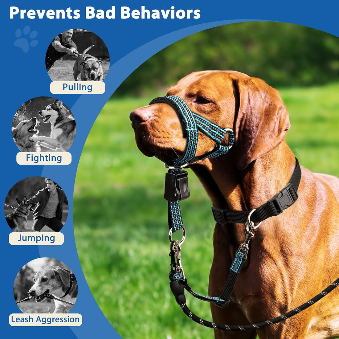 BARKLESS No Pull Dog Head Collar for Gentle Training Walking