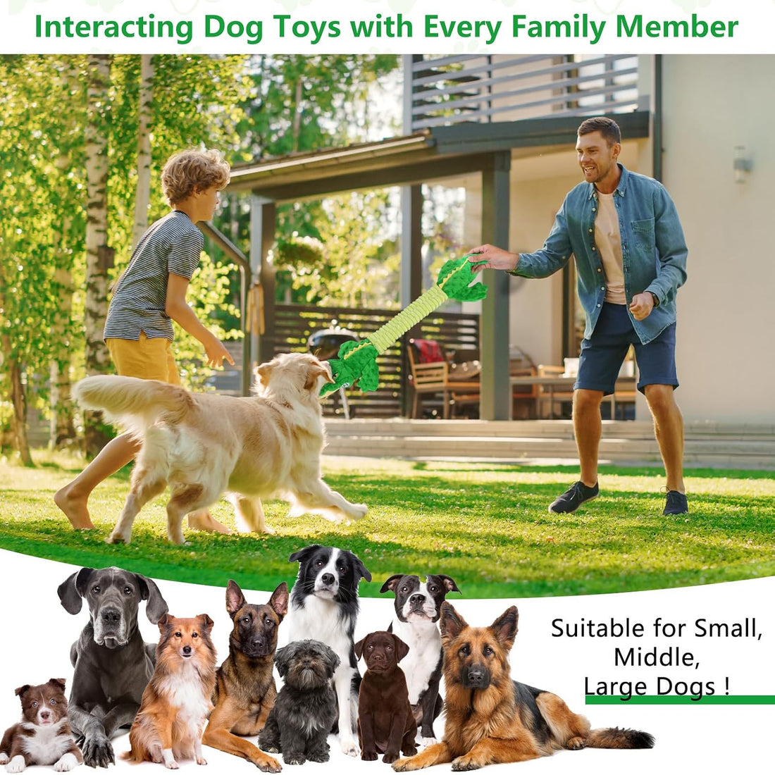 Letsmeet Large Squeaky Alligator Dog Toys