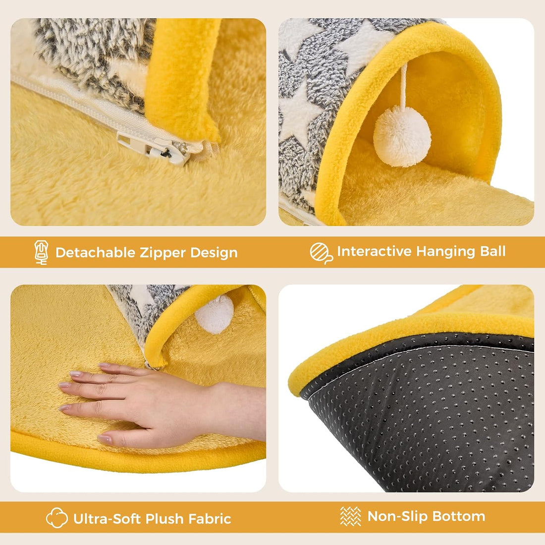 Avont Guinea Pig Tunnel Bed, Washable Hideout for Small Pets