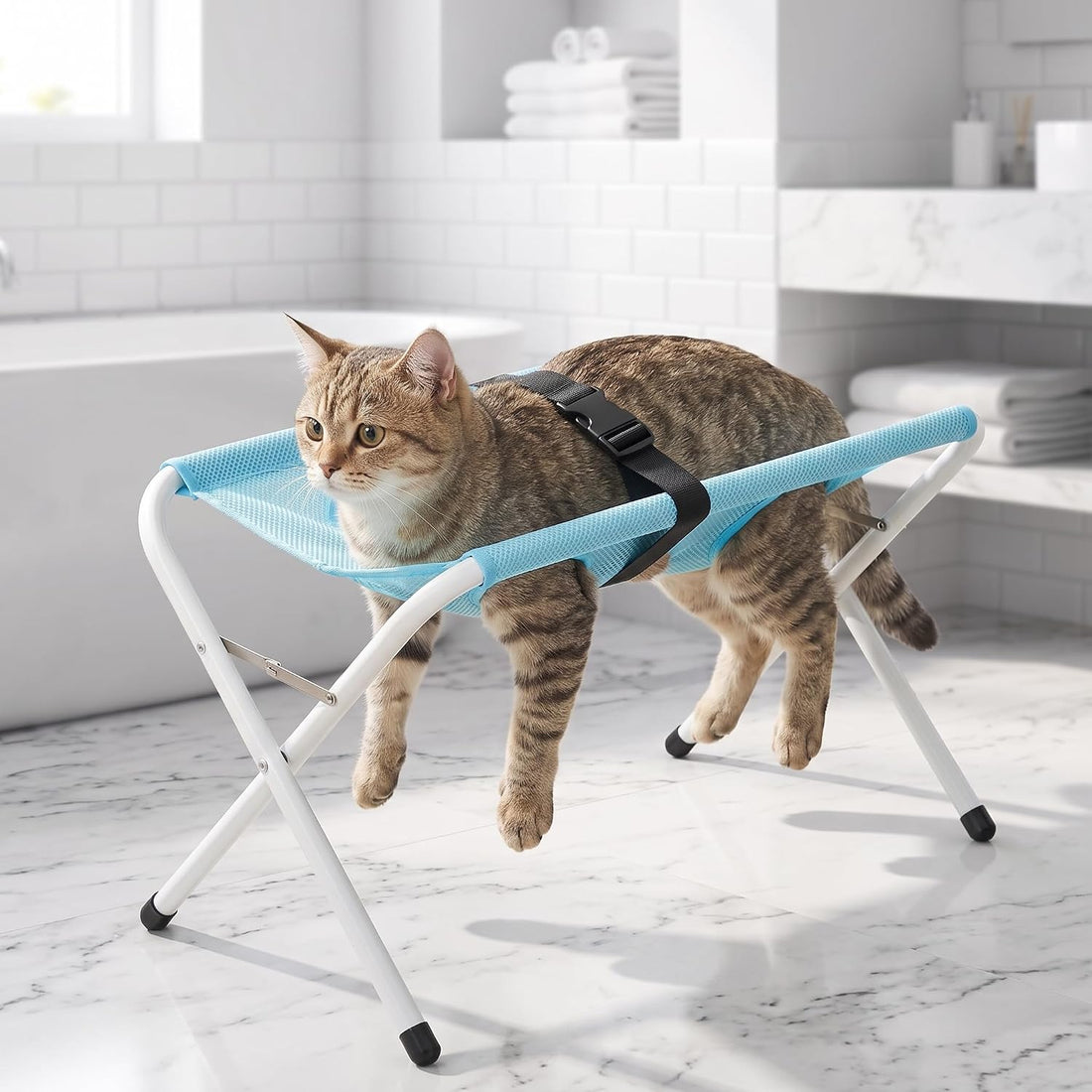 Dog Bath Hammock Table with Stand for Small Dogs and Cats