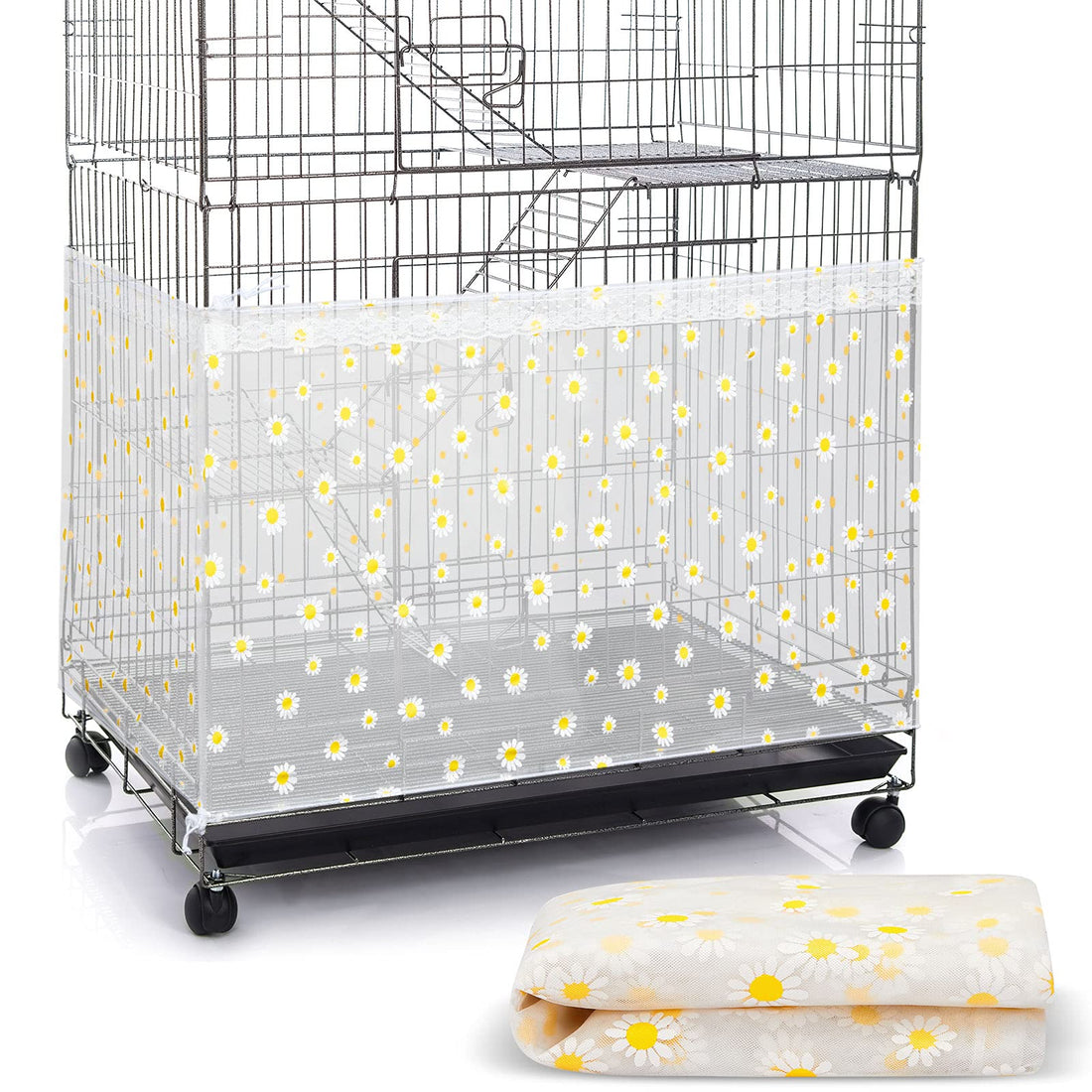 Shappy Large Bird Cage Net Cover for Seed Bird Cage Skirt Seed