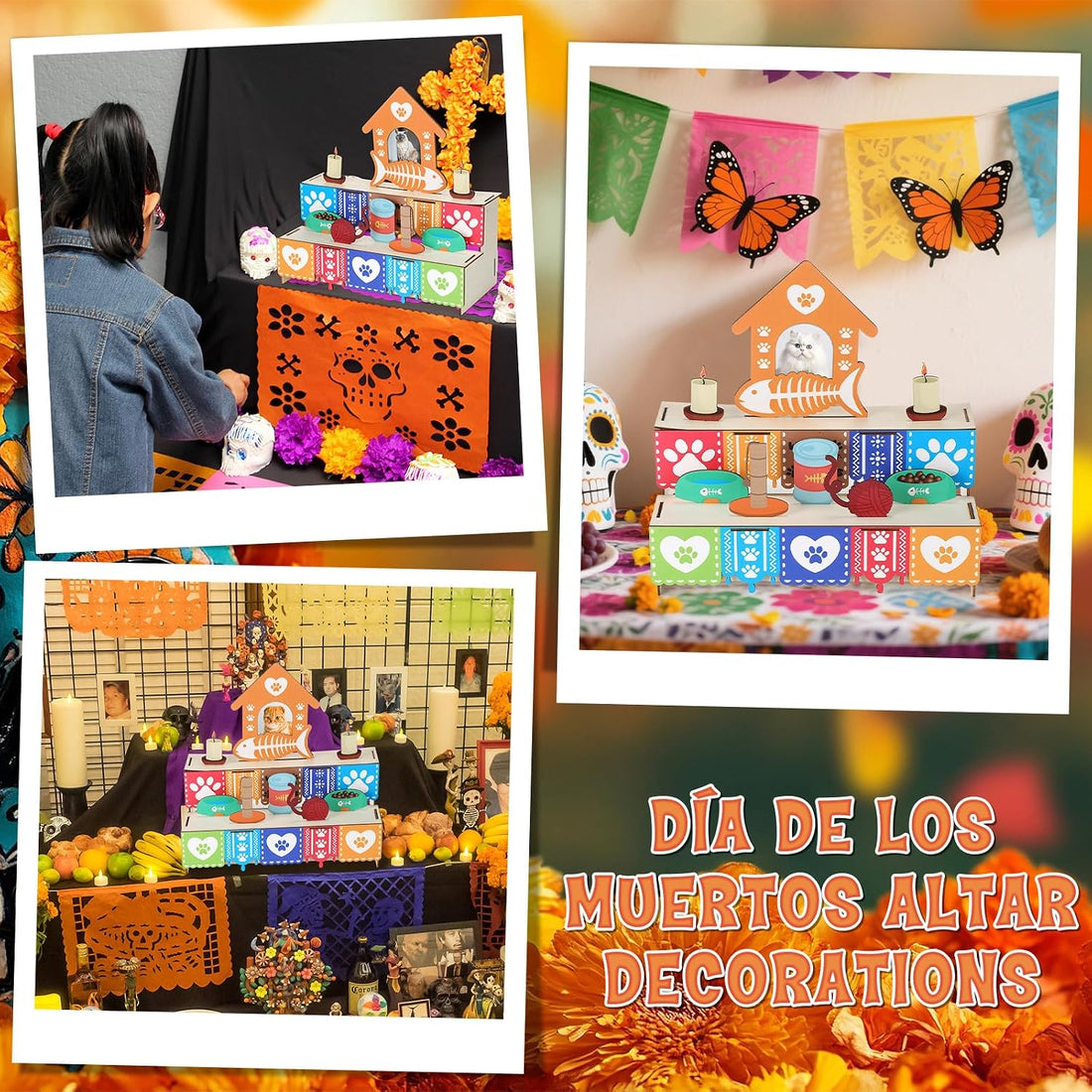 Leinuosen Dia De Los Muertos Ofrenda Altar for Cat Day of The Dead