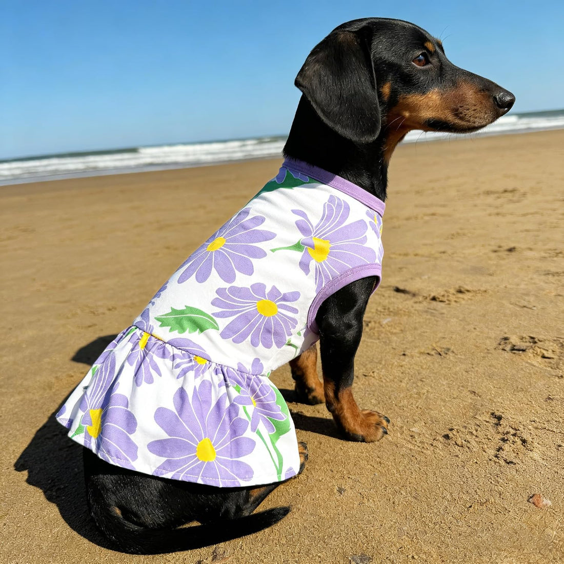 4PCS Floral Dog Dresses Sleeveless XXL Skirts Flower Sundress