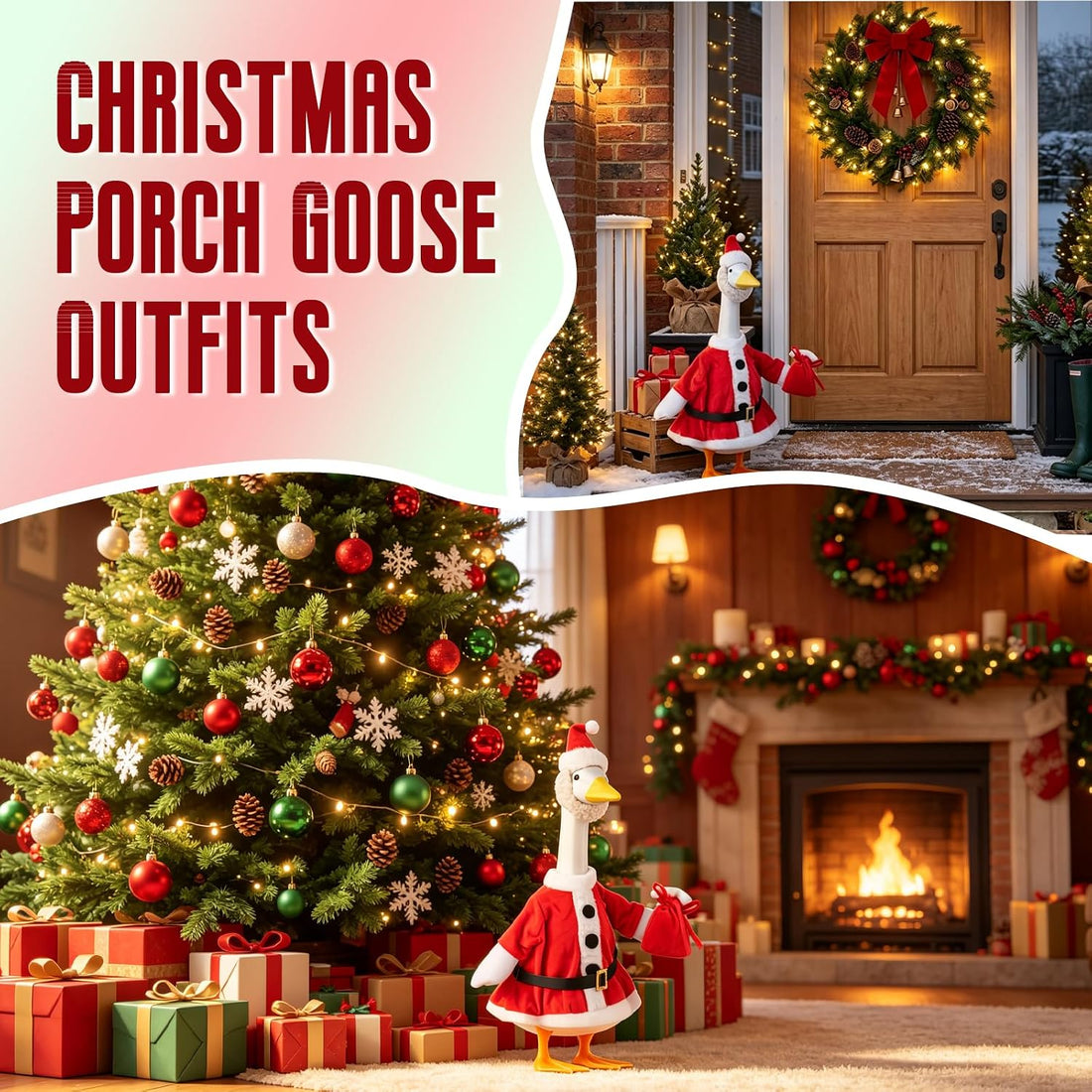 6 Set 23In Porch Goose Outfits for Holiday