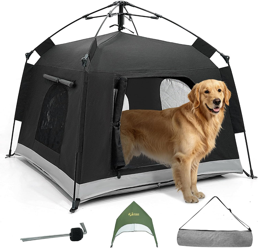 Pop-Up Dog Tent with Removable Floor for Camping and Outdoor Use