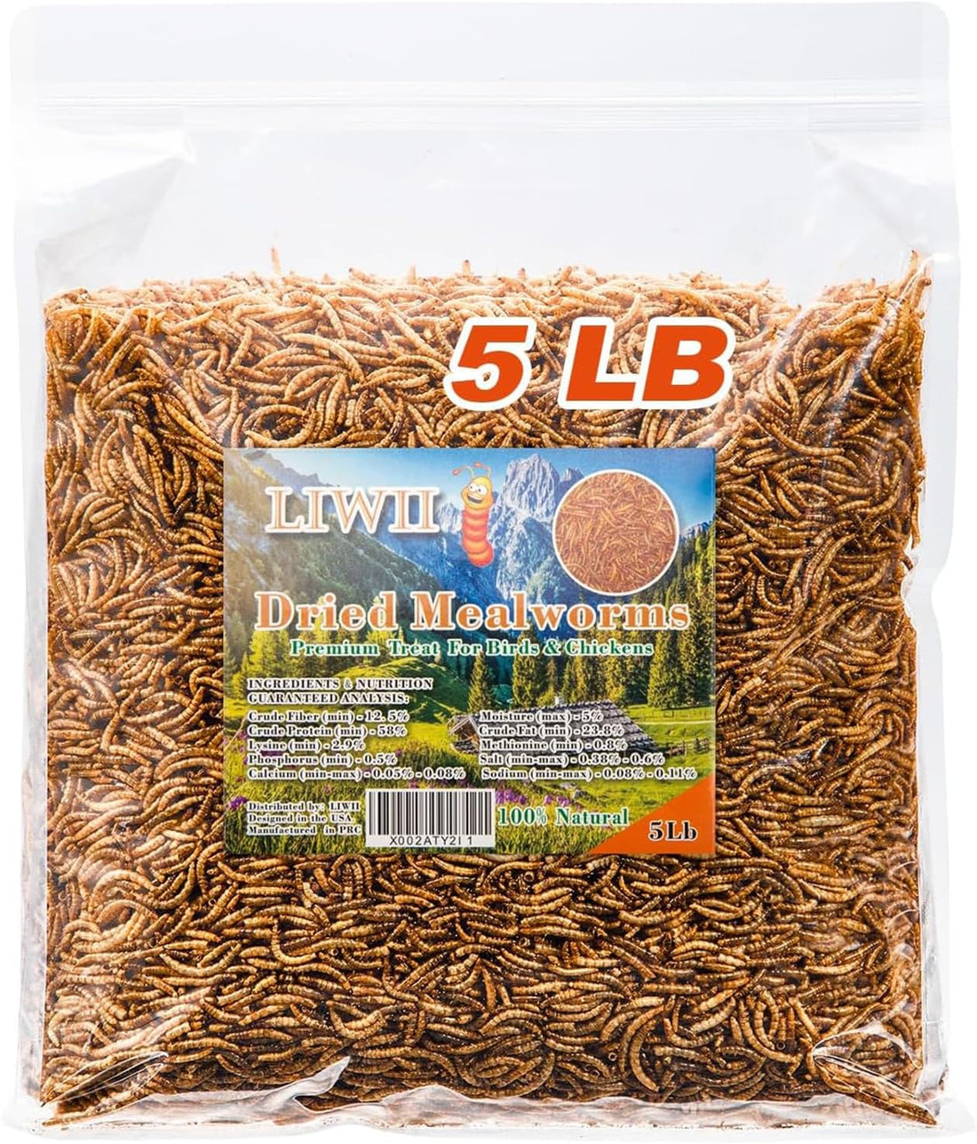 5LB Dried Black Soldier Fly Larvae for Chickens, Reptiles & Birds