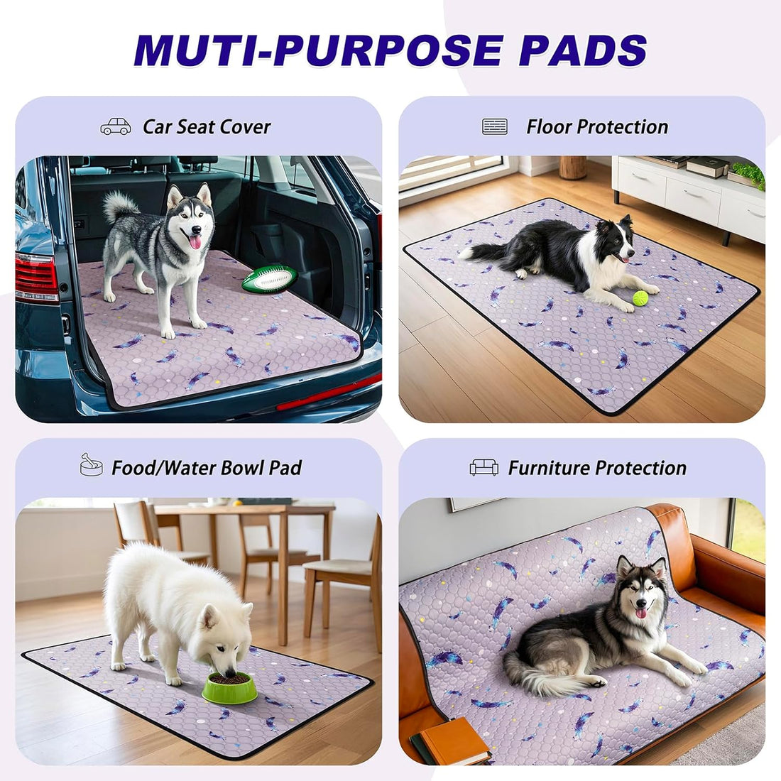 Washable Dog Pee Pads, Non-Slip Waterproof, 36 x 41 in, 2 Pack