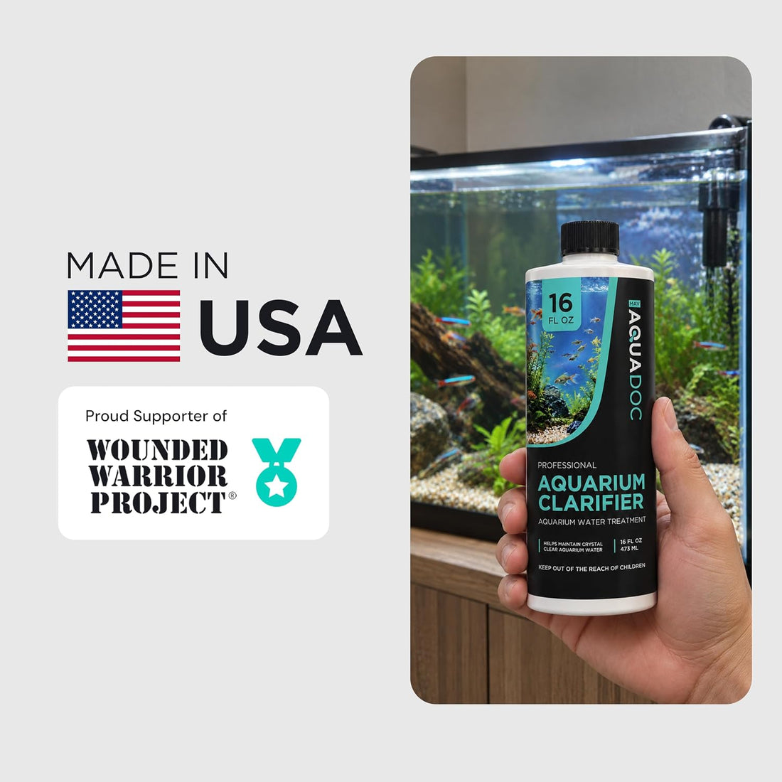AquaDoc Aquarium Water Clarifier for Cloudy Fish Tank Water, 16 fl oz