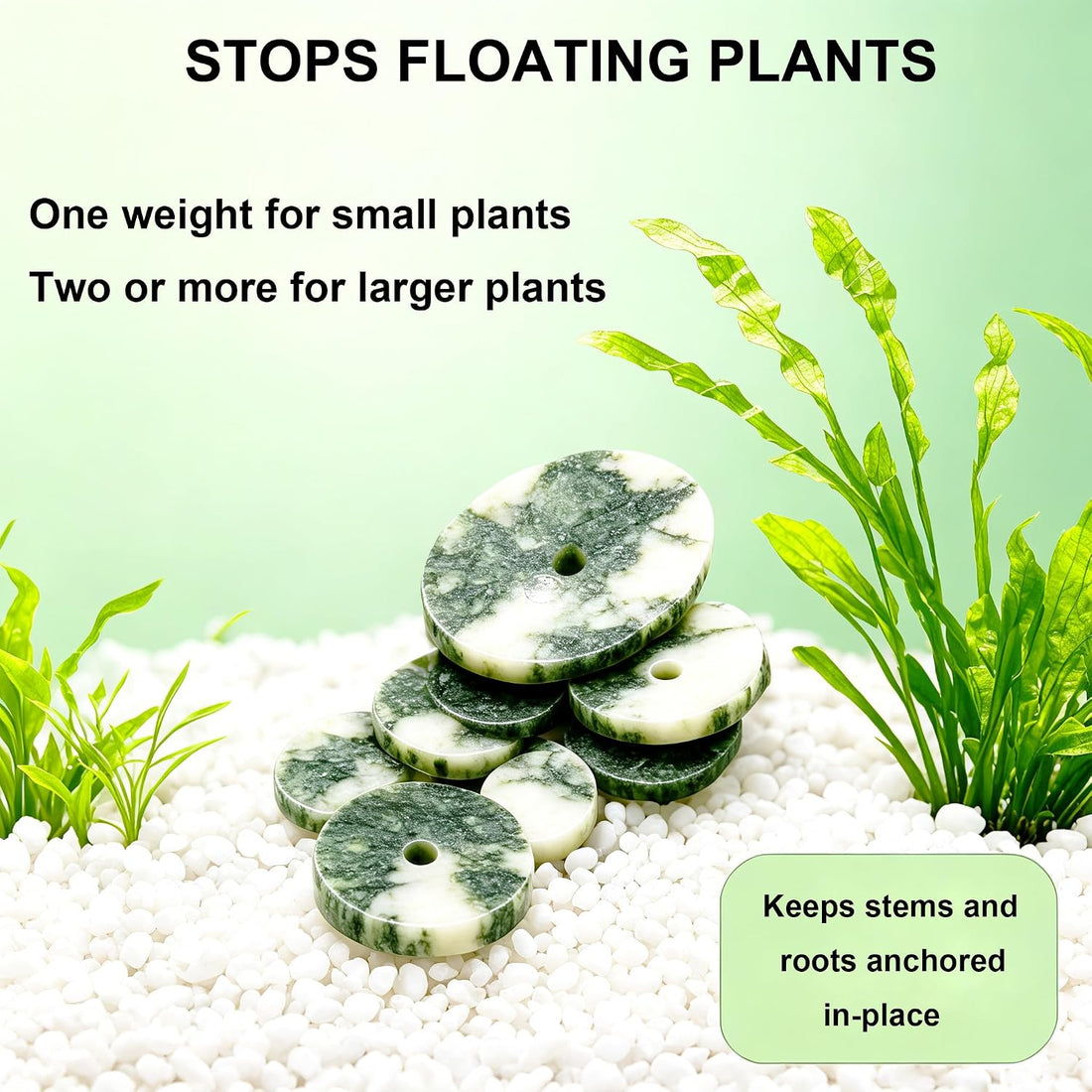 LUOTIVON 24 Sets Aquarium Stone Plant Weights with Cable Ties