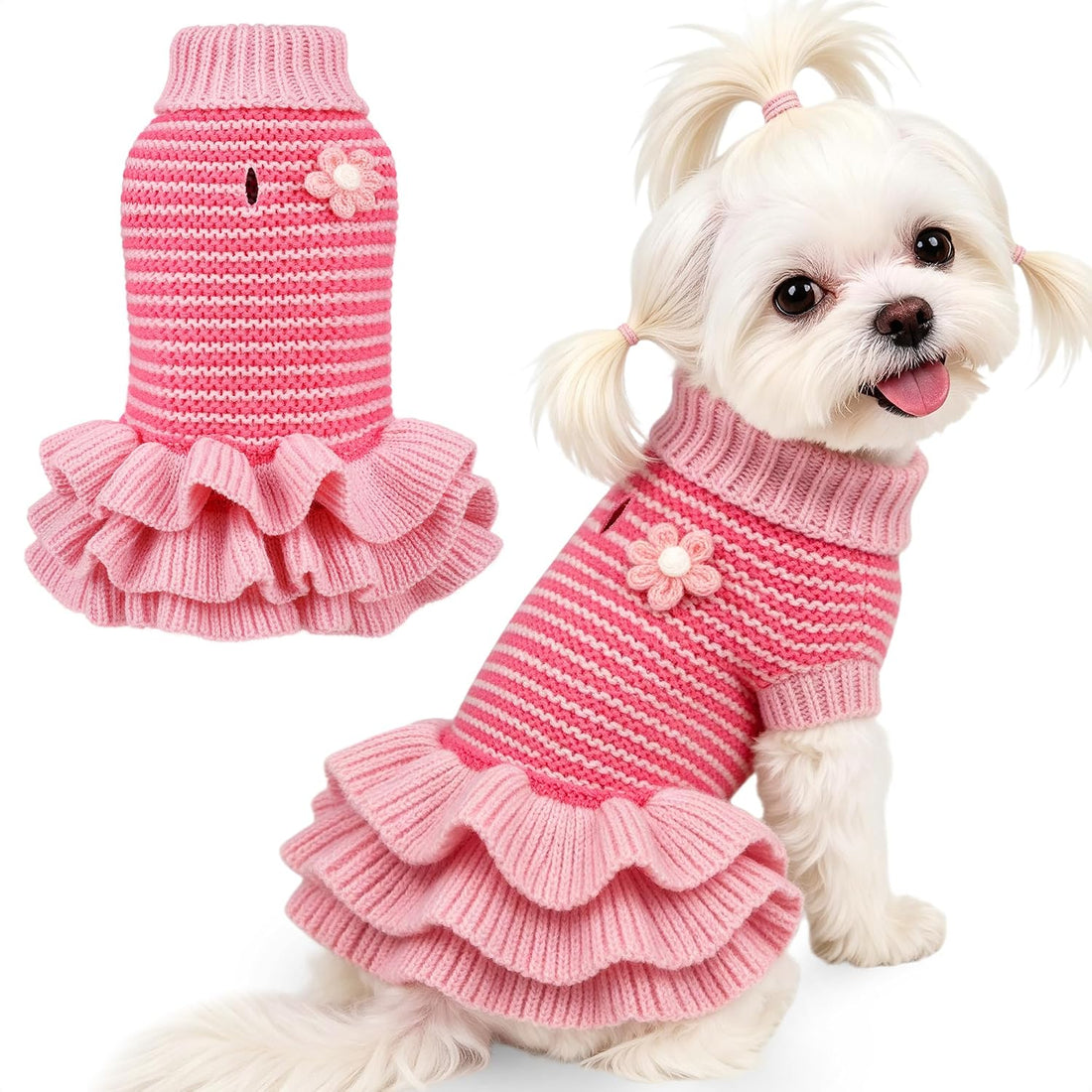 YUDODO Dog Sweater Dress for Small Dogs Girl