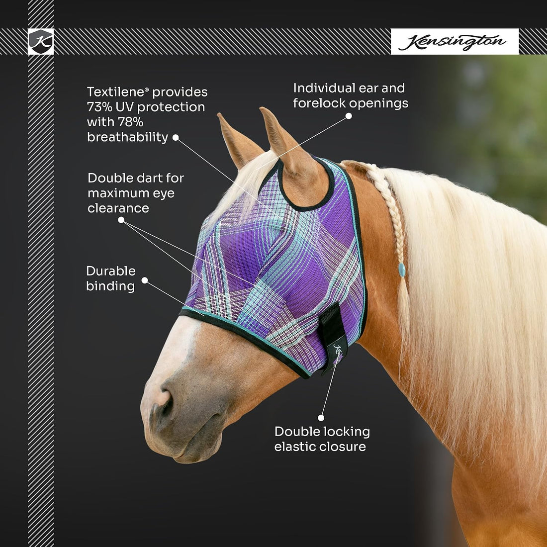 Kensington Protective Products Horse Fly MASK with Web Trim, Atlantis