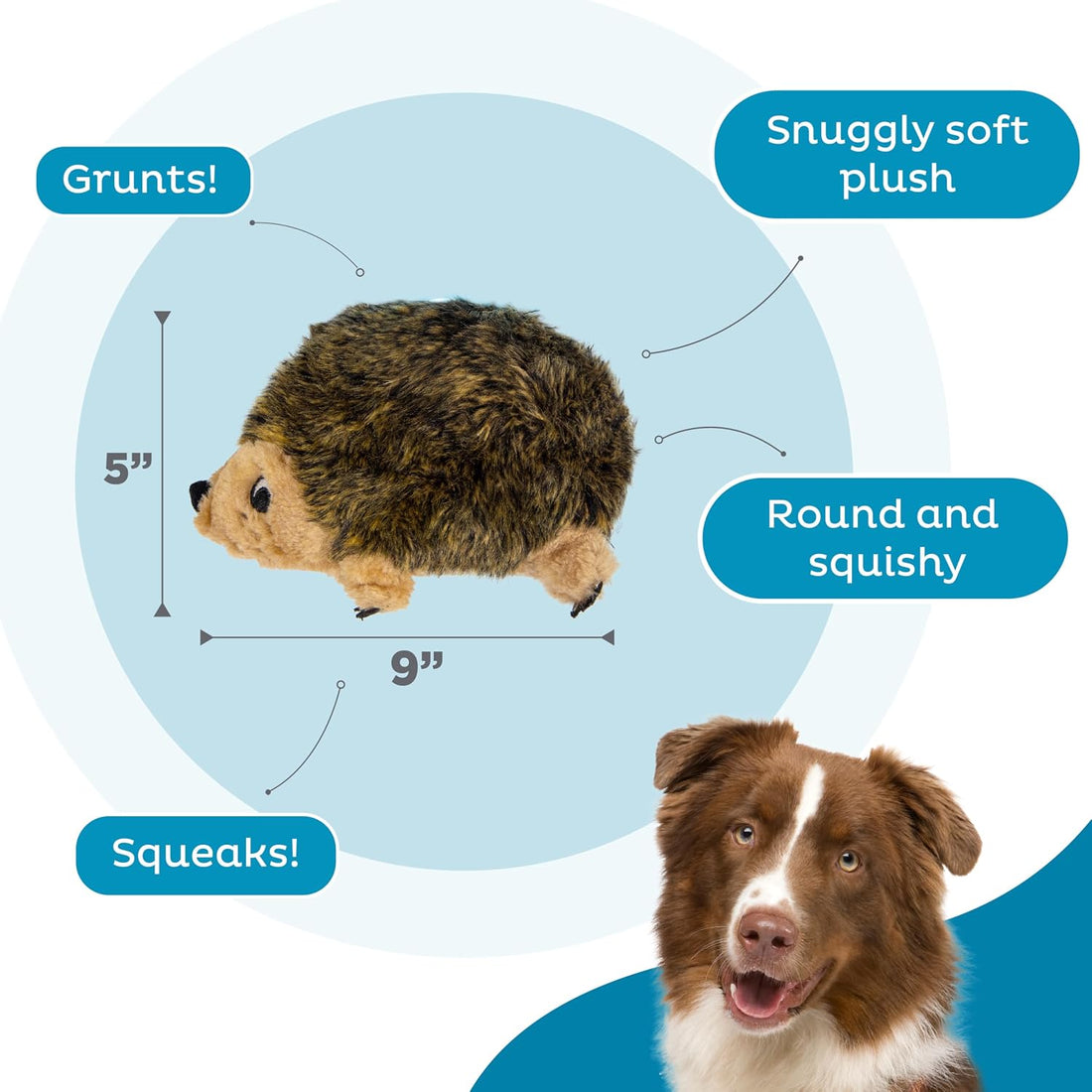 Outward Hound Hedgehogz Stuffed Dog Toy – Soft Plush Hedgehog