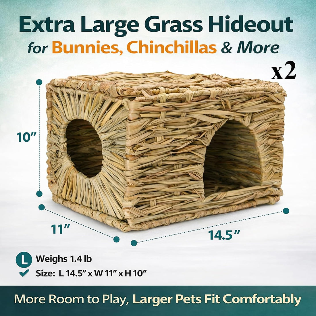 HERCOCCI Extra Large Grass House for Rabbit
