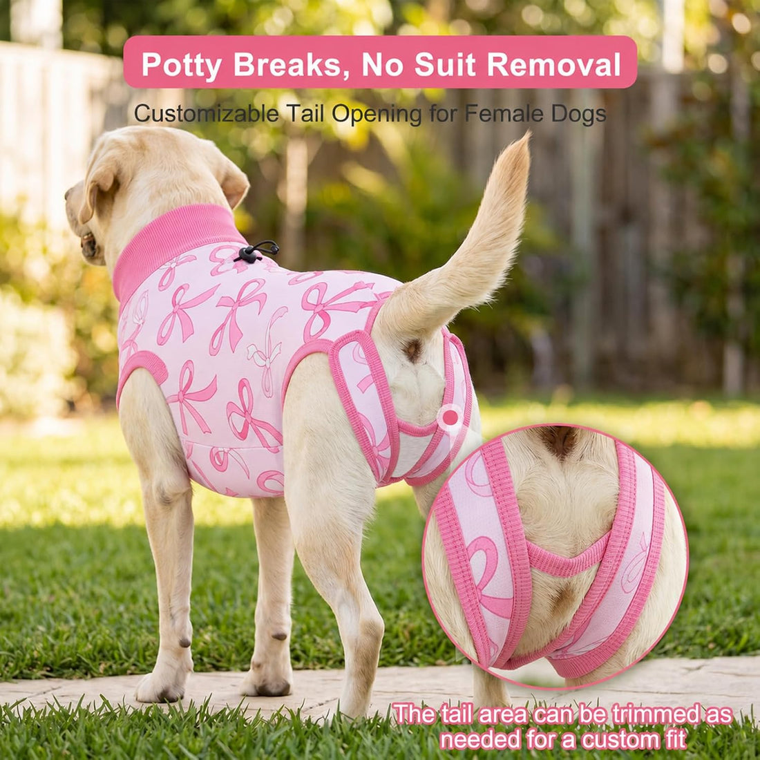 Glittme Dog Surgery Recovery Suit with Breathable Mesh for Female