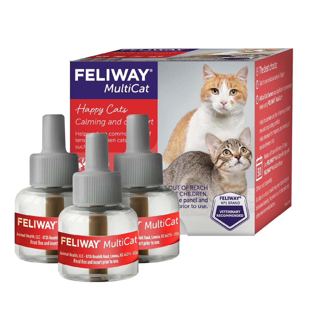 FELIWAY MultiCat Cat Calming Diffuser Refill – Helps Reduce Fighting