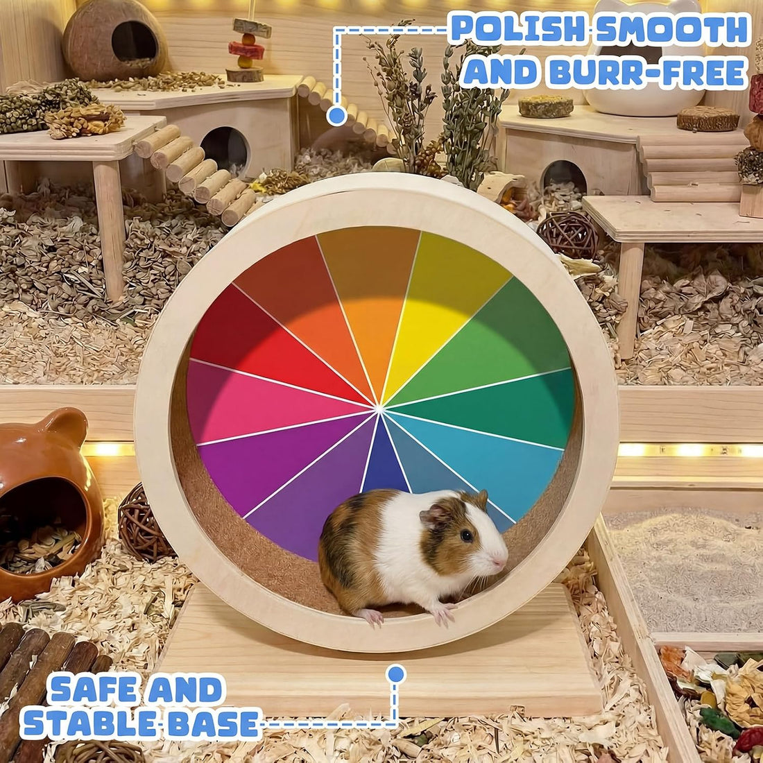 Geelin 9 Inch Hamster Wooden Silent Wheel