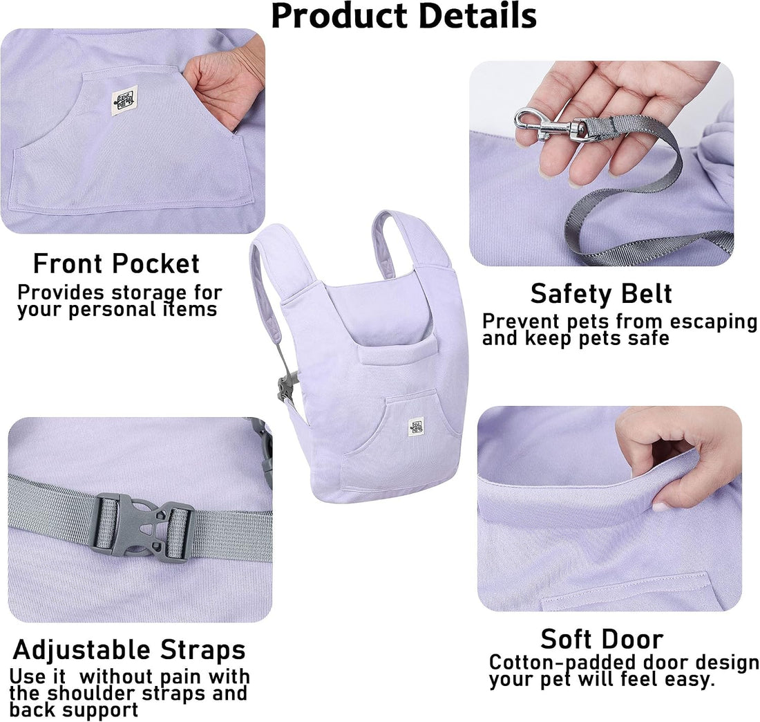 FLAdorepet Small Dog Front Carrier Sling Bag Pet Chest Backpack,Purple
