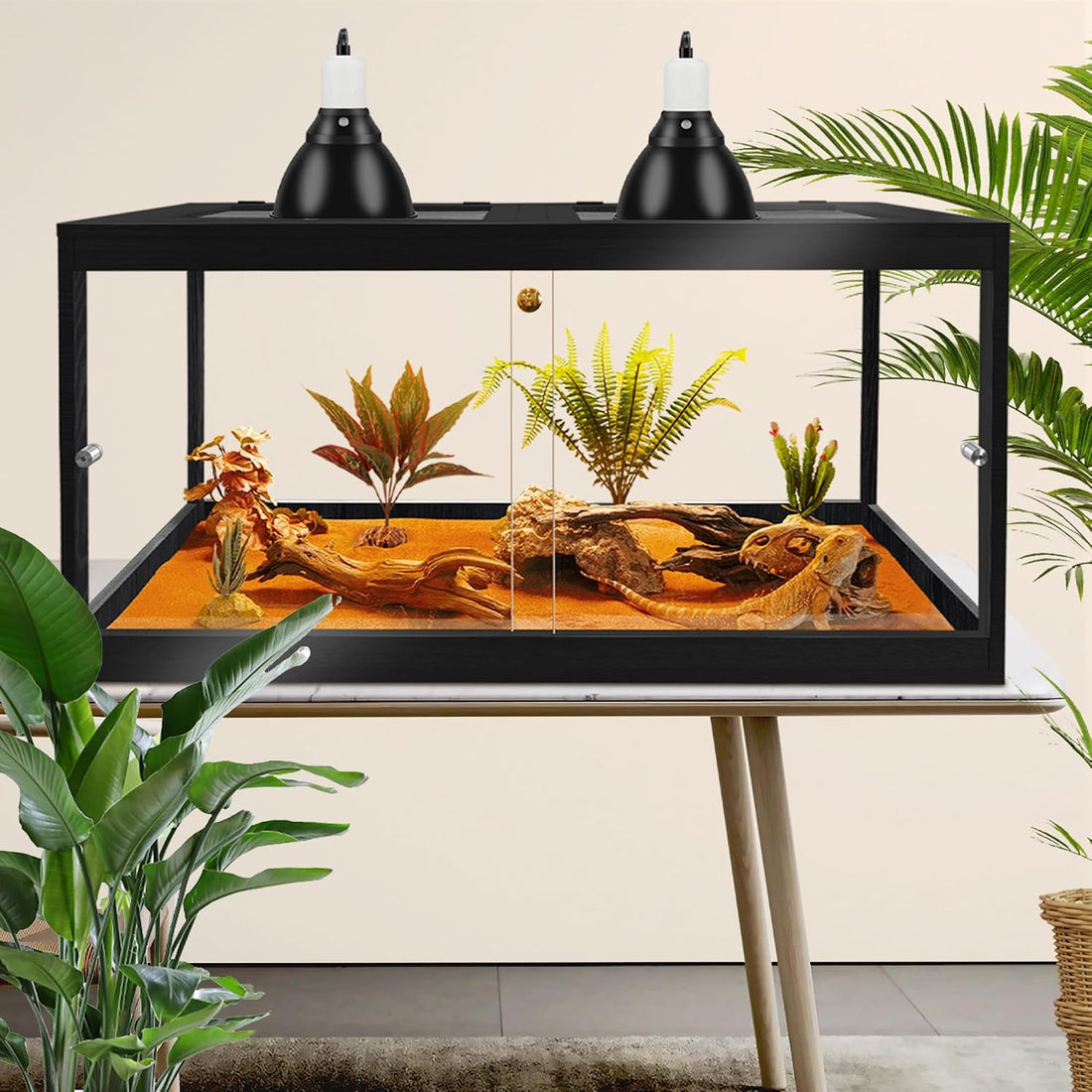 PROLEE Retile Tank,Bearded Dragon Tank,Lizard Tank with Metal Mesh